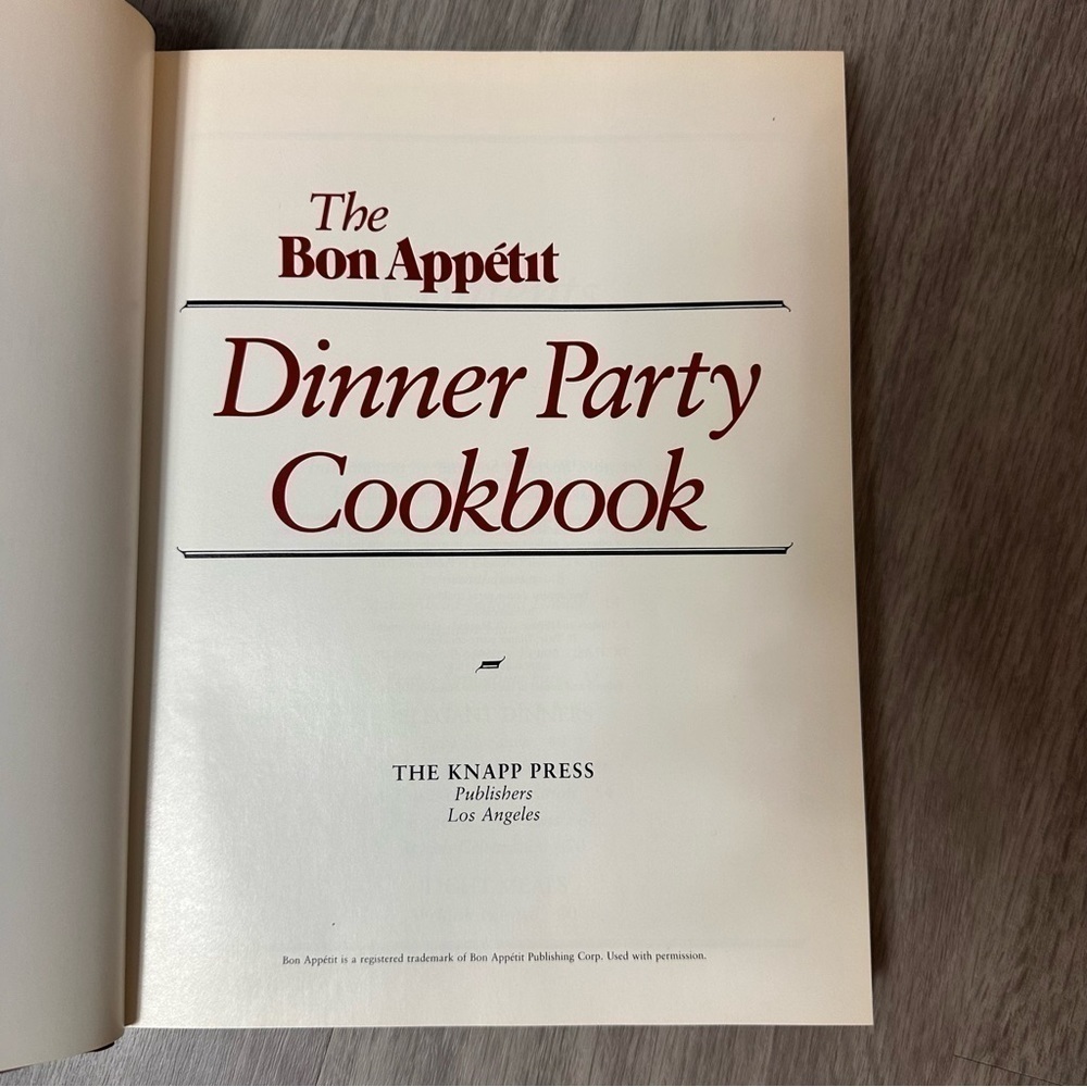 The Bon Appétit Dinner Party Cookbook Hardcover